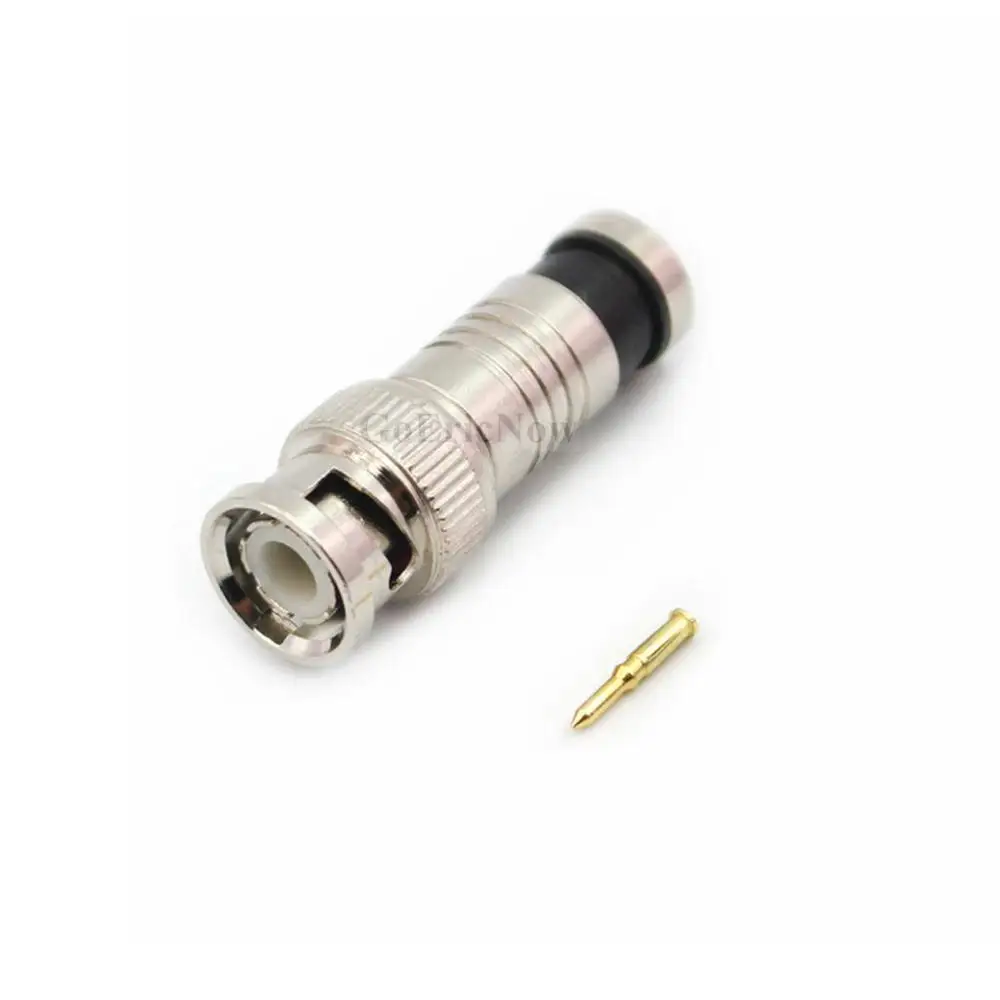 100 шт. BNC Штекерный компрессионный коаксиальный кабель RG6 CCTV изоляционный