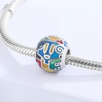 high quality fashion originality colorful zirconia global bead s925 bangle bracelet diy jewelry accessories interesting gift