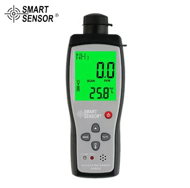 

Smart sensor AR8500 Handheld Ammonia Gas NH3 Detector Meter Tester Monitor Range 0-100PPM Sound Light Alarm Gas Analyzers