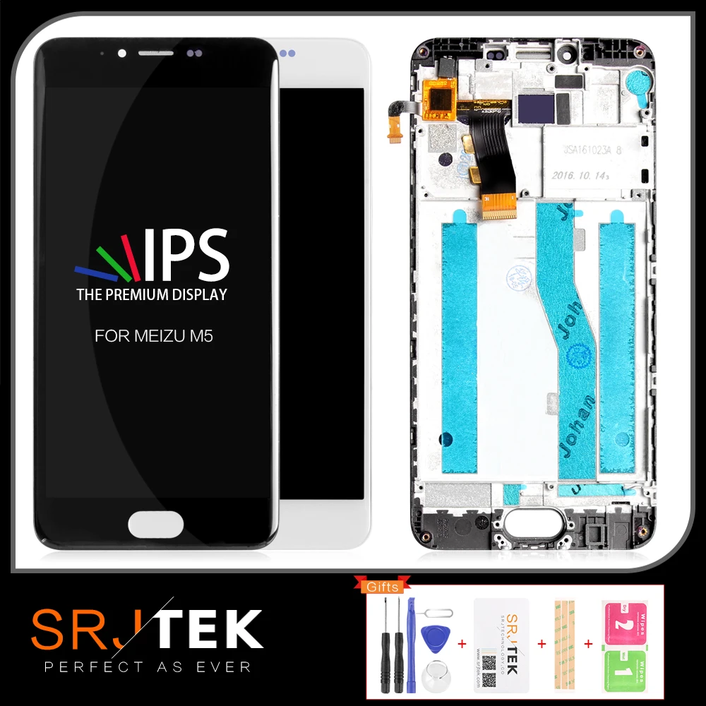 SRJTEK для Meizu M5 M611H экран ЖК дисплей сенсорная матрица дигитайзер датчик с рамкой