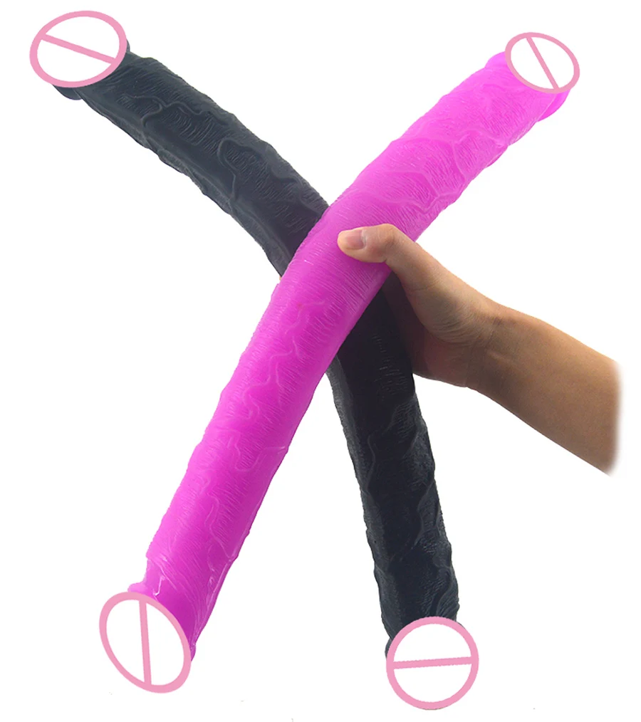 Огромный супер длинный двойной фаллоимитатор 18 1 дюйма гибкий мягкий пенис