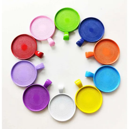 

100PCS Mixed Color Round Tray in 25MM Alloy Charms Jewelry Making Accessories DIY Necklace Crafts T18