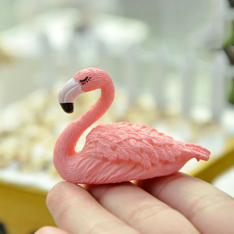 Фигурка животного в виде розового фламинго Топпер для торта на день рождения