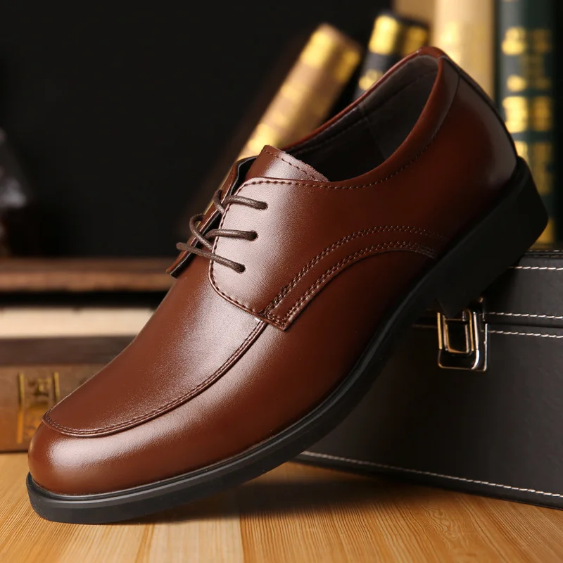 Мужские классические туфли коричневые формальные свадебные из натуральной кожи