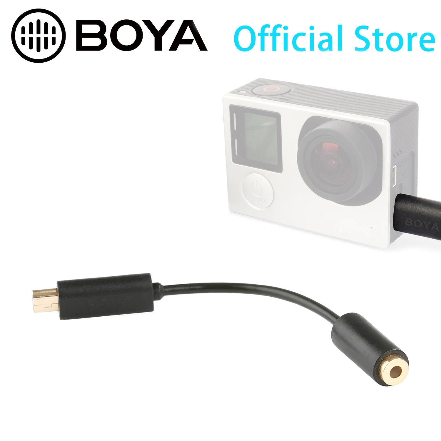 

BOYA BY-GOC 3.5 mm Microphone Cable Convertor Adapter for BY-LM20 or DSLR Cameras GoPro Hero 3 4 Cameras