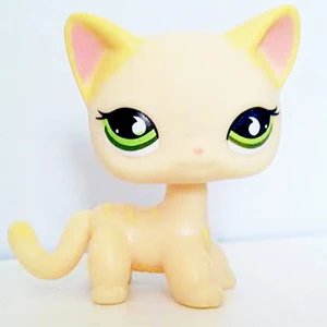 733 pet shop lps лпс пет шоп игрушки кошка немного короткие волосы стоял серый#5#391 черный#336 старые оригинальные игрушки котенок детей Рождество подарок коллекция - Цвет: 733