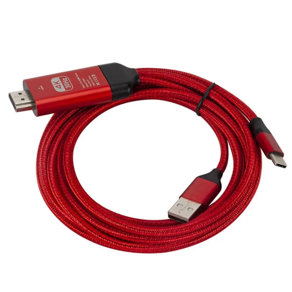 Тип C к HDMI HD tv AV ТВ кабель адаптер для samsung Galaxy S9 S10 Note 9 для MacBook Smart конвертер - Цвет: red
