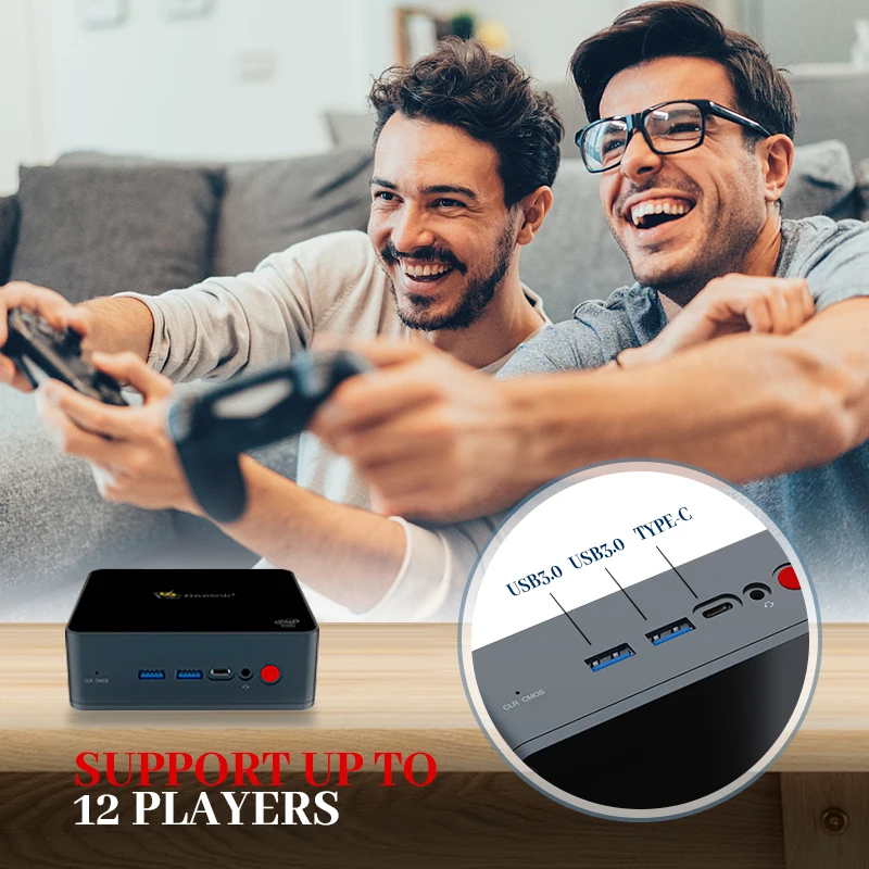 Super Console PC Lite Video Game Beelink Mini PC with Gamepad Support For SSPS2DCN64Wii 60+ Emulators Build in 61000 Games