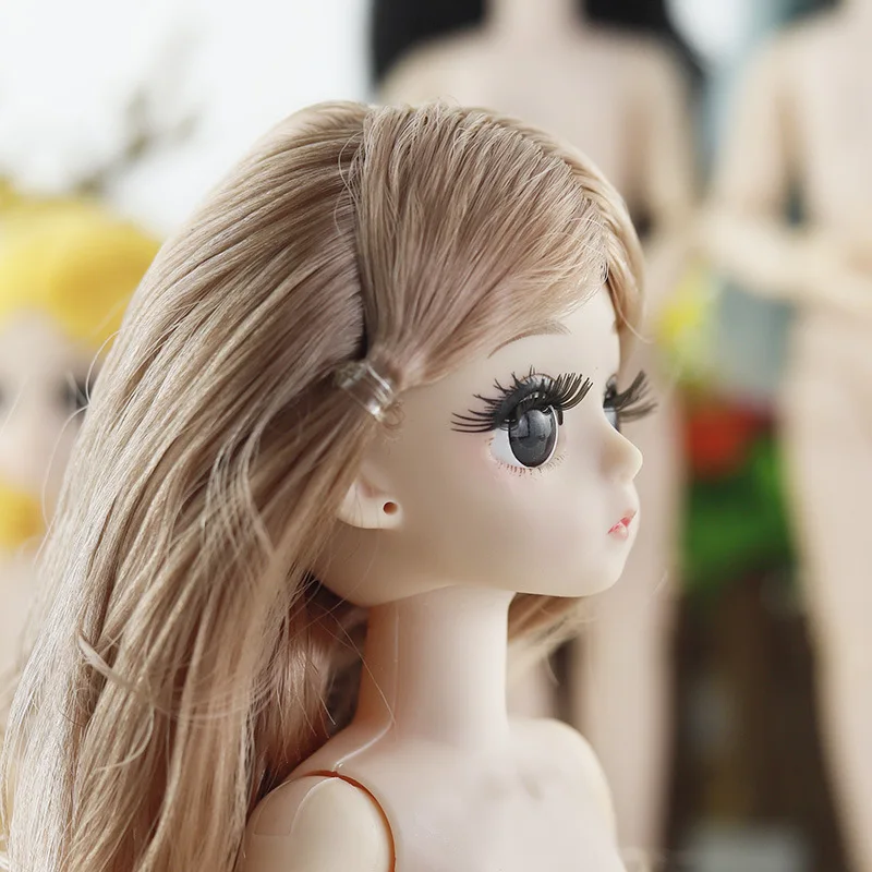 28 см BJD кукла аксессуары 3D глаза длинные ресницы с 21 суставами тела длинный парик