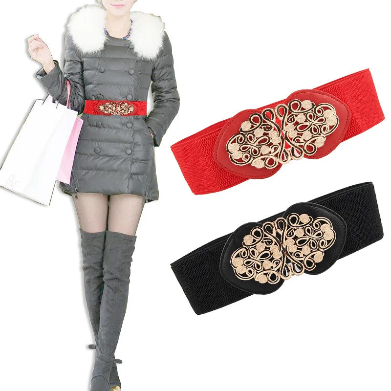

Belt Female Skirt Waistband Women Fashion Vintage Wide Elastic Stretch Buckle Waist Belt Waistband Party Dress Decor Drop Ship