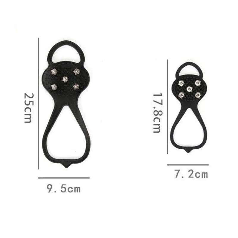 

1Pair Professional Climbing Crampons 5 Studs Anti-Skid Ice Camping Walking Shoes Spike Grip Winter Outdoor Equipment