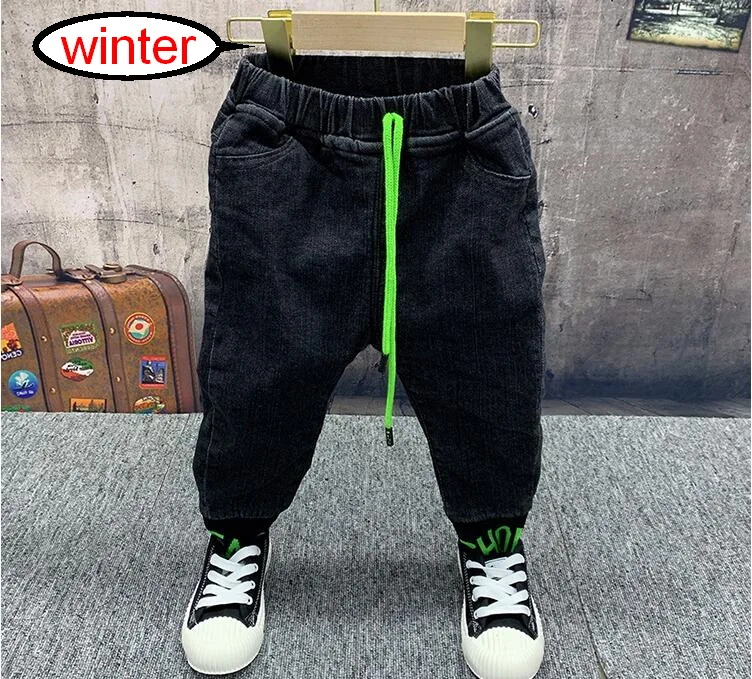 

Kids Winter Jeans Boys Thick Fleece Lined Trousers Children Warm Winter Plus Velvet Denim Pants boys Casual Jeans 2-6years