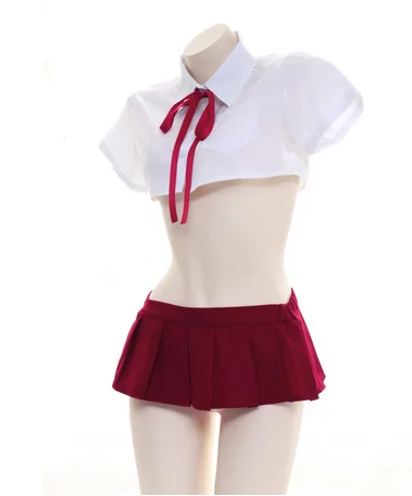 Женская Студенческая Униформа JK ультра короткая блузка костюм для девочек Милая