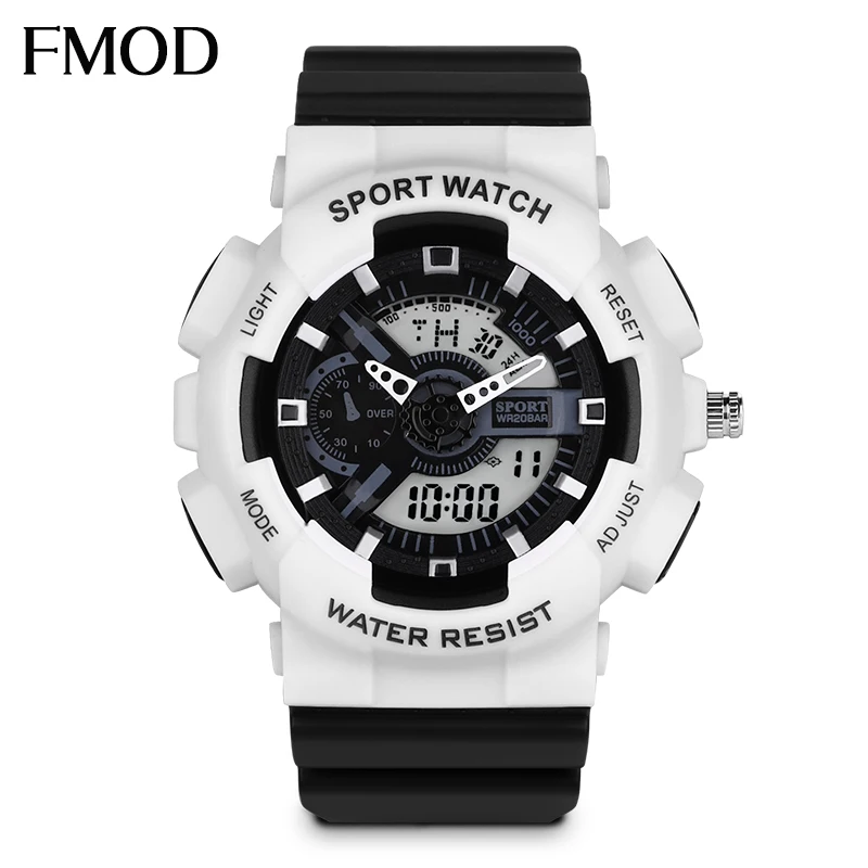 Женские спортивные часы FMOD с двойным дисплеем аналоговые цифровые светодиодные