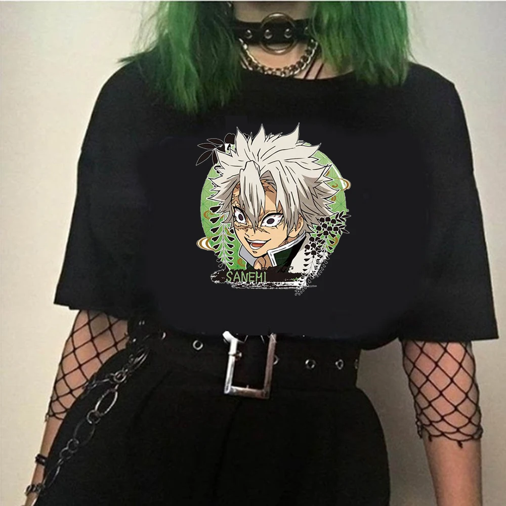 Модная летняя футболка Demon Slayer забавная мультяшная для женщин и мужчин Милая Kimetsu