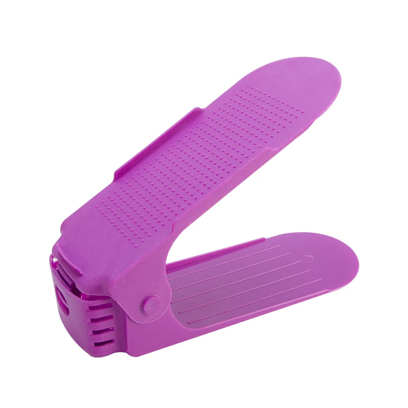 8PCS---Purple 8 шт. Adjustab двойной органайзер для обуви современный чистящий стеллаж хранение обуви пластиковые органайзеры для гостиной обуви обувной ящик Подставка Полка - Цвет: 8PCS---Purple