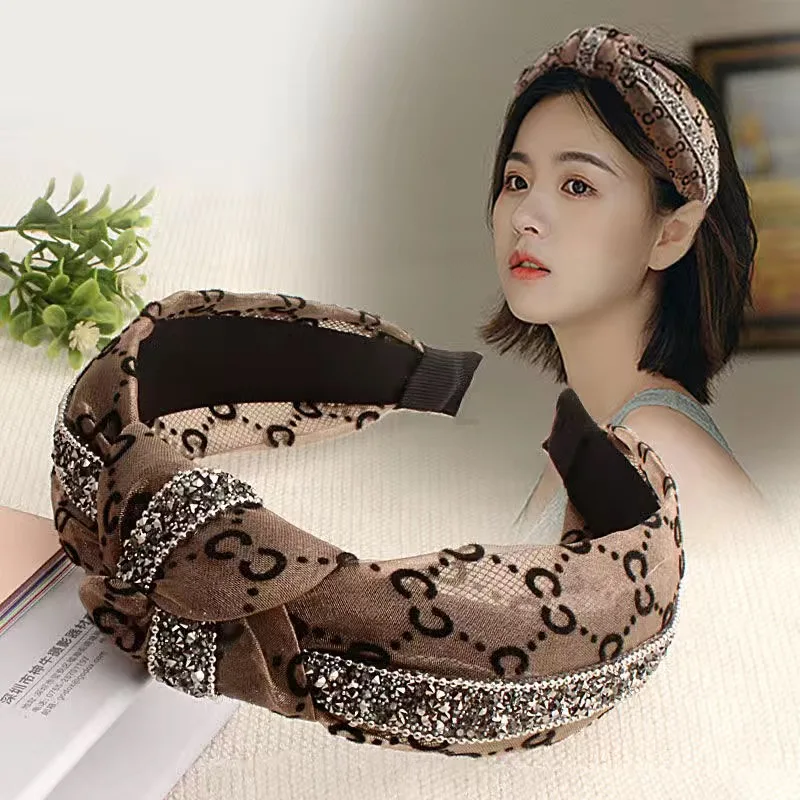 

2021 NEW Fashion High-quality Broad brim bow tie headband Rose lace toothed headband