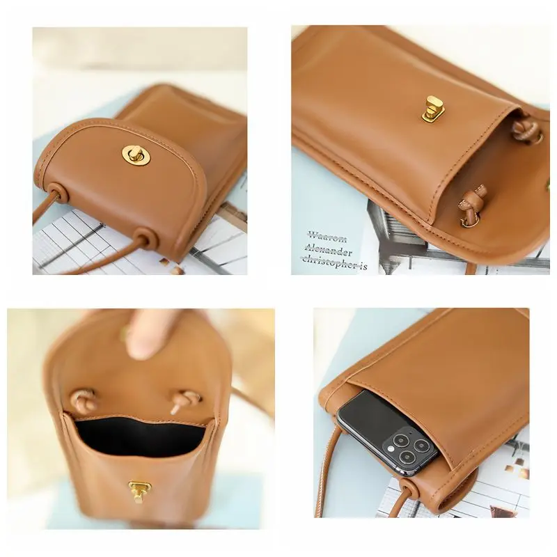 

Vintage Mini Mobile Phone Crossbody Bags For Women Soft Pu Leather Shoulder Messenger Bag Woman Casual Solid Women's Handbag New
