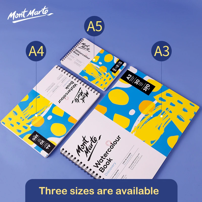 Утолщенная книга для рисования акварелью 30 листов переносная бумага A3/A4/A5 в