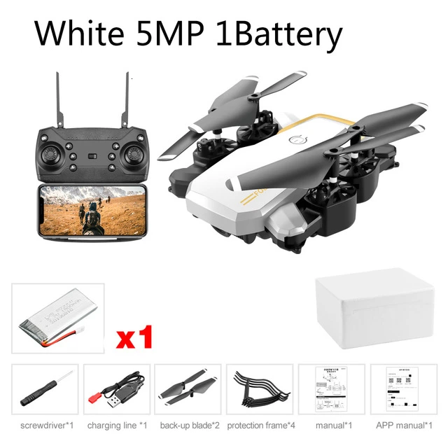 White 5MP 1B LF609 Дрон 4K с HD камерой wifi 1080P двойная камера следуя за мной Квадрокоптер FPV Профессиональный Дрон долгий срок службы батареи игрушка для детей - Цвет: White 5MP 1B