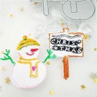 christmas snowman sign metal die cutting dies mold scrapbook embossing paper craft knife mould stencil stamps and dies