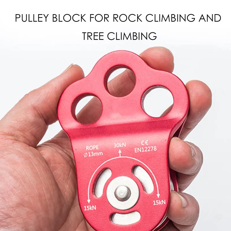 

30KN Triple Attachment Pulley Hitch Climbing Arborist For 13mm Rope Rigging Aerial Tools Camping Hiking Climbing Accessories