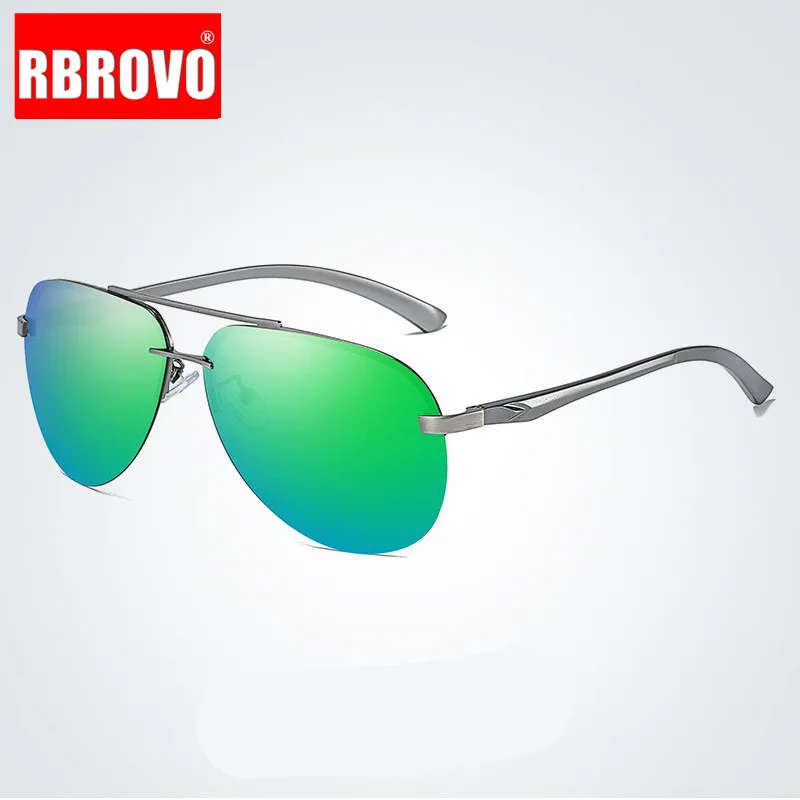 RBROVO модные очки Винтажные Солнцезащитные для мужчин металлические