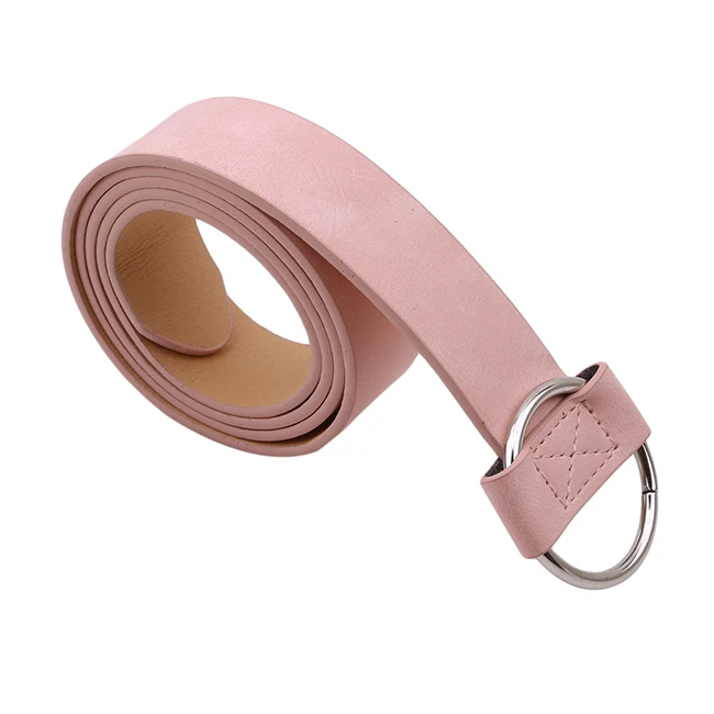 Pink Женский кожаный ремень, новинка, круглые пряжки, ремни для женщин, для досуга, джинсы, без шпильки, металлическая пряжка, женские ремни - Цвет: Pink
