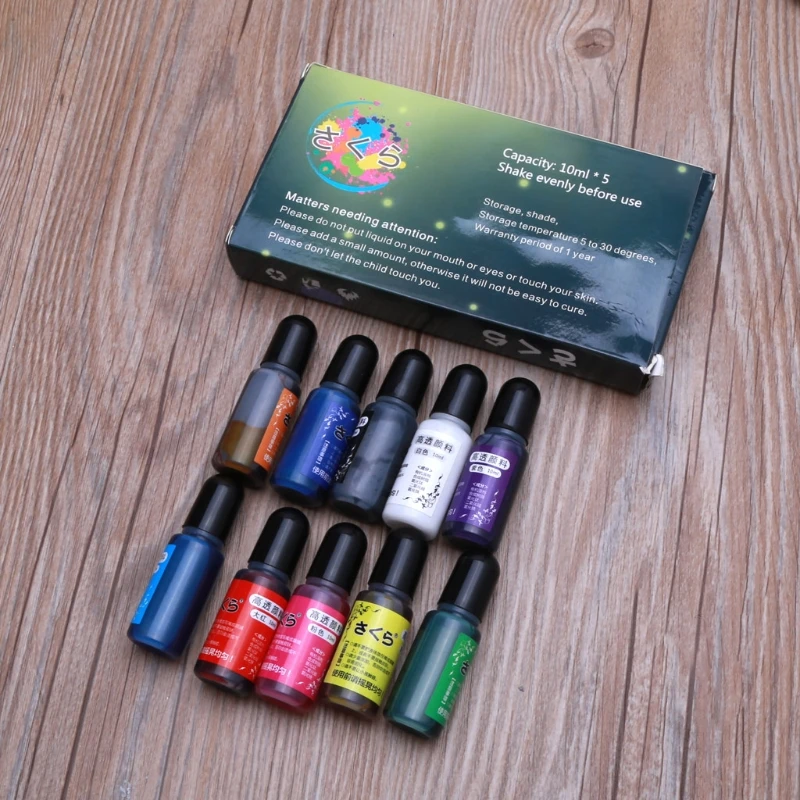 

5 Colors Resin Epoxy Pigmnet Kit Transparent Epoxy UV Resin Coloring Dye Pigment Resin Colorant Dye Fading Resistance