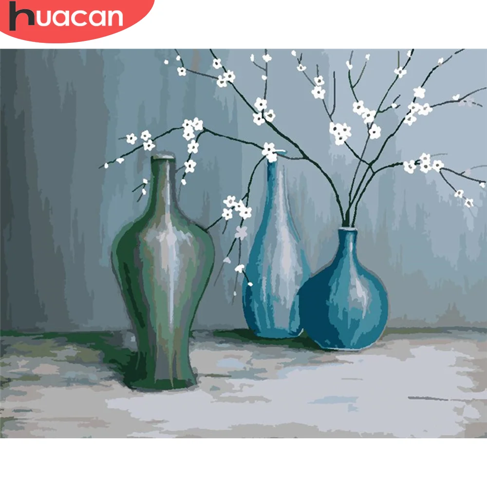 

HUACAN Paint By Number Flowers Hand Painted Painting Art Gift DIY Pictures By Numbers Kits Drawing On Canvas Home Decoration