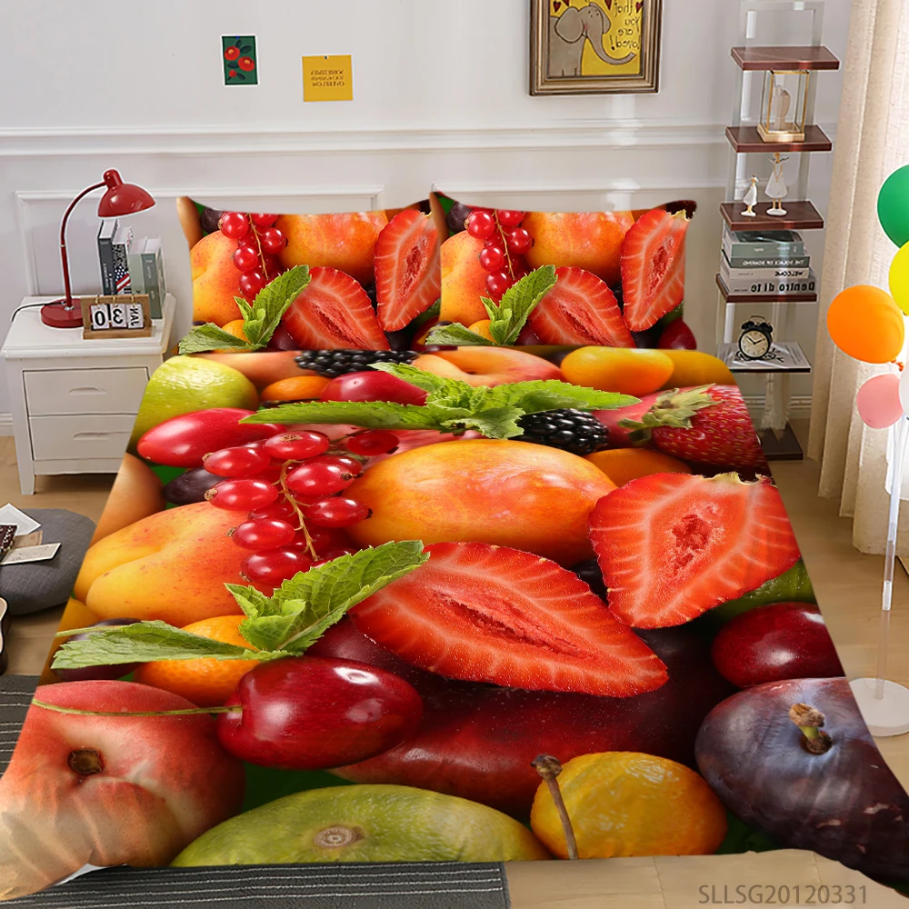 

Sunshine 3D Fruit Print Bedding Set Queen Size Duvet Cover Set King Full Double Single Twin Size Bedroom Decoration Dropship