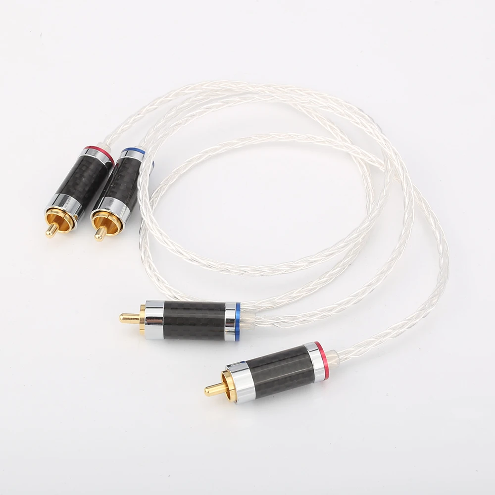 

High quality Pair Audiocrast 8Cores occ silver plated Analogue Interconnect Cables
