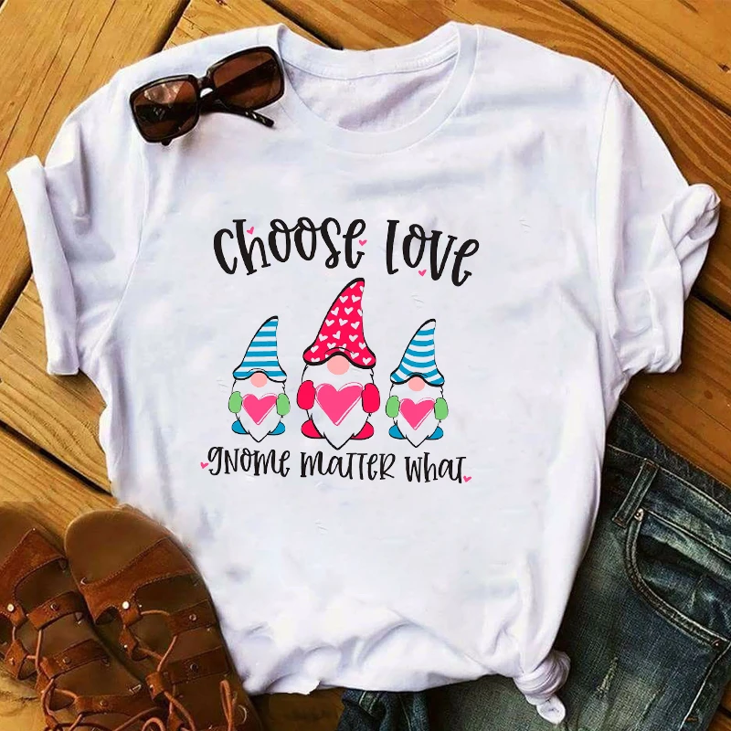 

FIXSYS New Cartoon Graphic Print Woman T-shirt Fashion Casual Loose Graphic Printed Shirts Summer Tops Female Tees Shirts