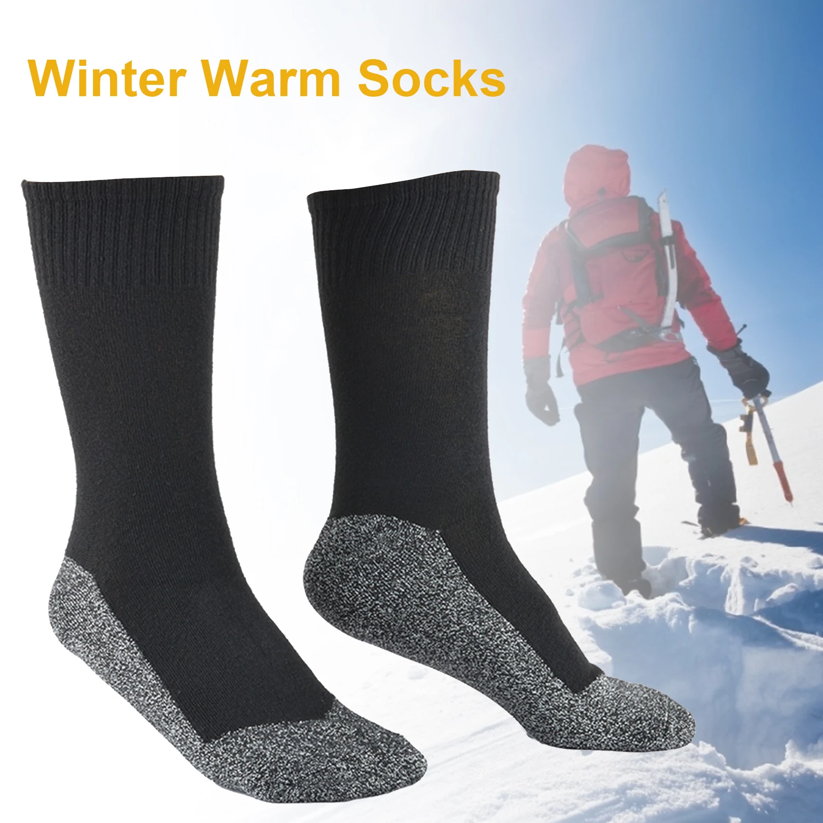 

Winter Outdoor Sports Sock Snowboard Cotton Thermal Ski Soccer Football Socks Temperature Keeping Warm Socks Ski Stockings