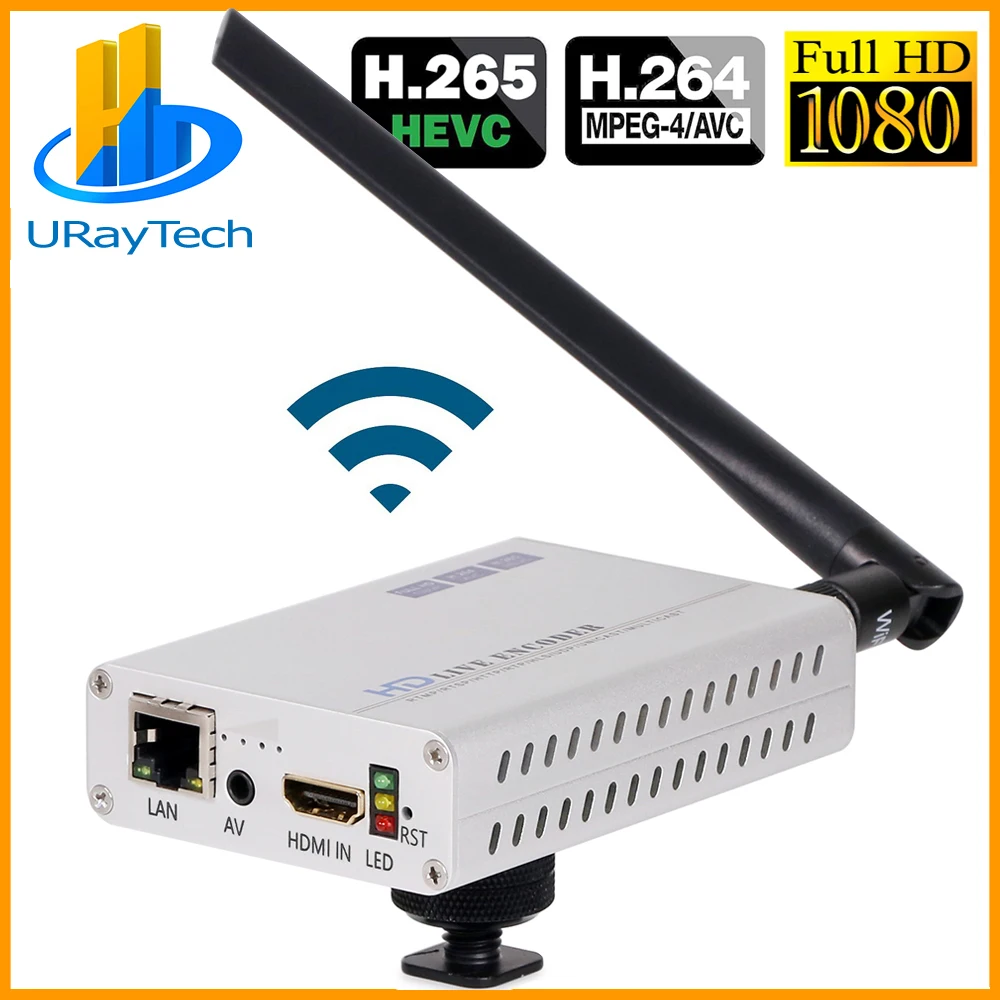Аналоговый кодировщик HEVC H.265 H264 HDMI CVBS IPTV HD SD в реальном времени Wi Fi для YouTube Facebook Wowza
