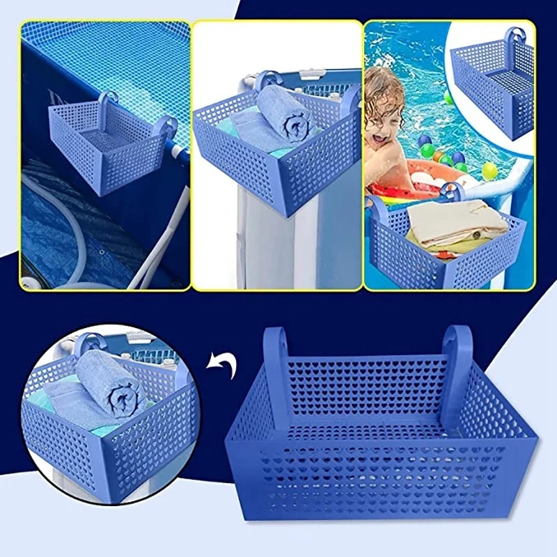 Pool Storage Basket Hanging Portable Removable Organizer Plastic Large Capacity Mesh | Дом и сад