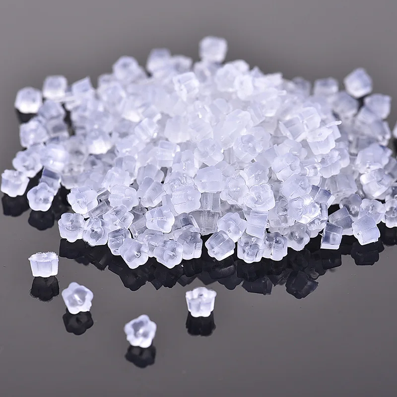 

150Pcs/Lot Clear Silicone Plum Flower Earring Back Stopper For Women Ear Blocked Caps Piercing Findings Handmade Fit Cute Girls