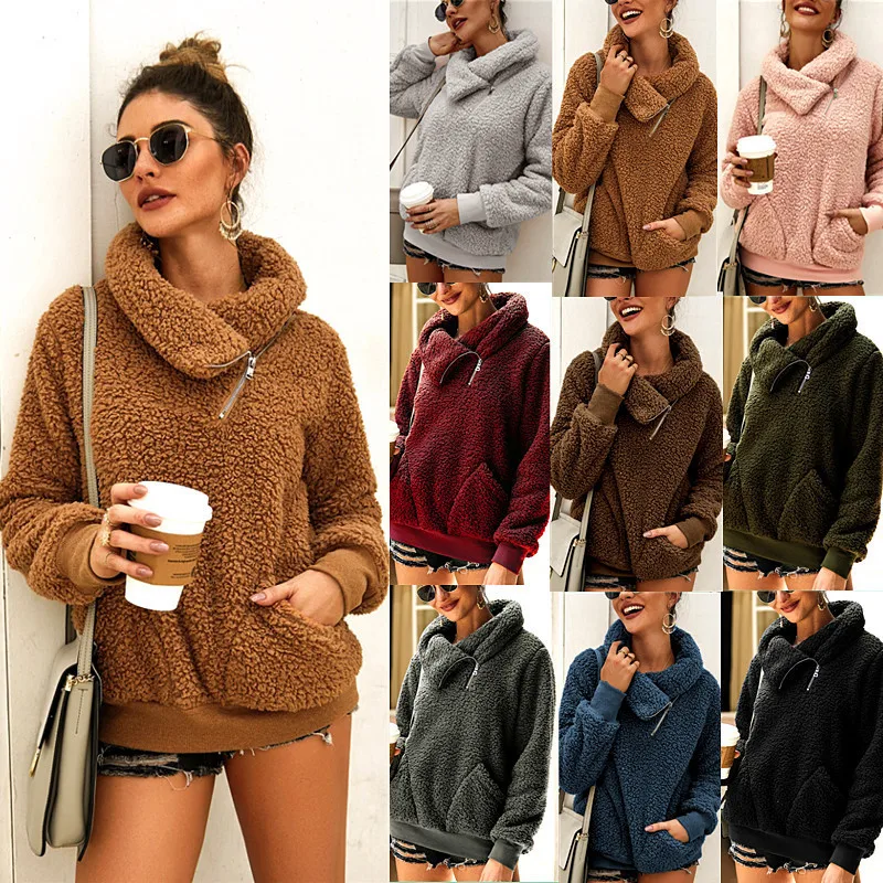 

Sweater autumn/winter high-neck solid color thickened blouse sweater