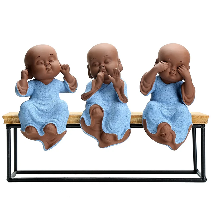 Статуи Будды керамические украшения из фиолетового песка домашнее украшение