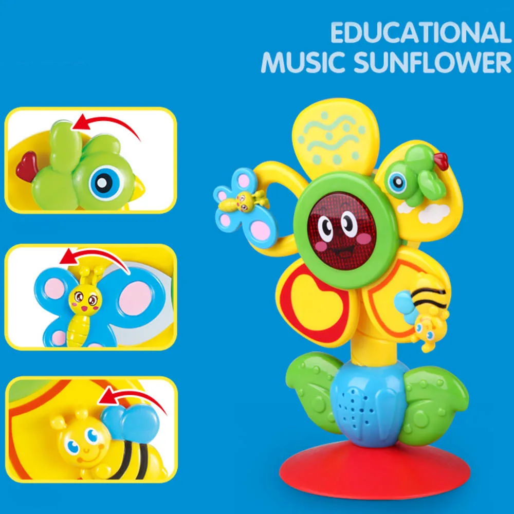 New Baby Activity Toy Sun Flower Rattle Intelligence Development Puzzle Dining Chair Cart Suction Cup N26 | Игрушки и хобби
