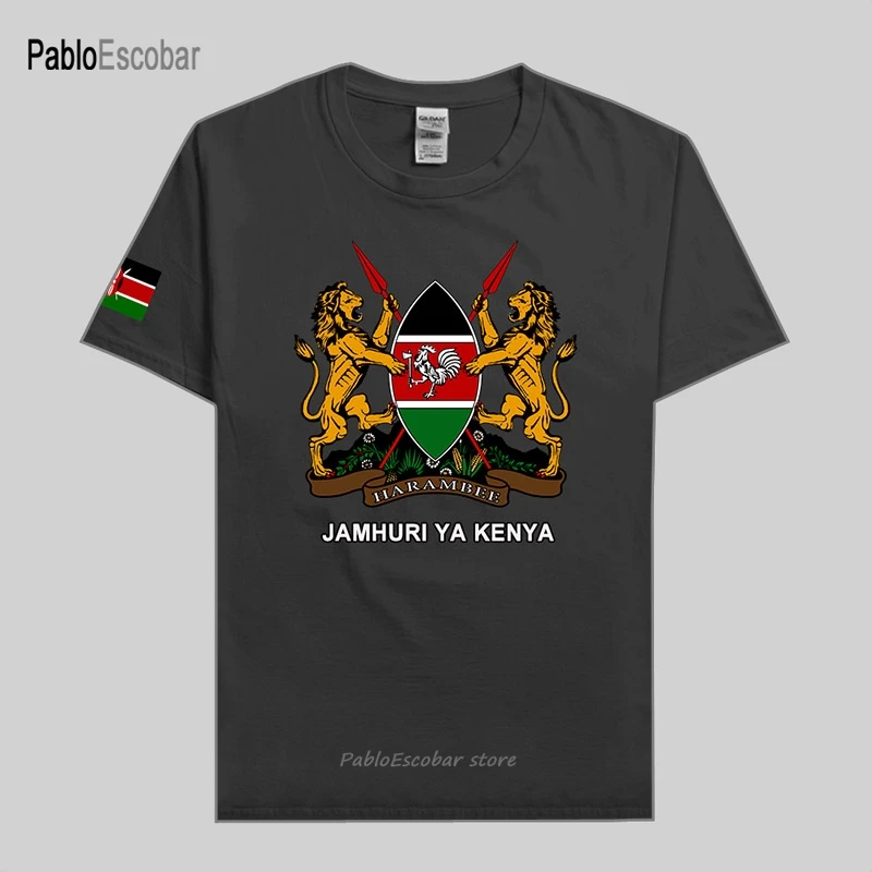 Футболка Kenyan с республиканской Кении Мужская модные Джерси хлопковая