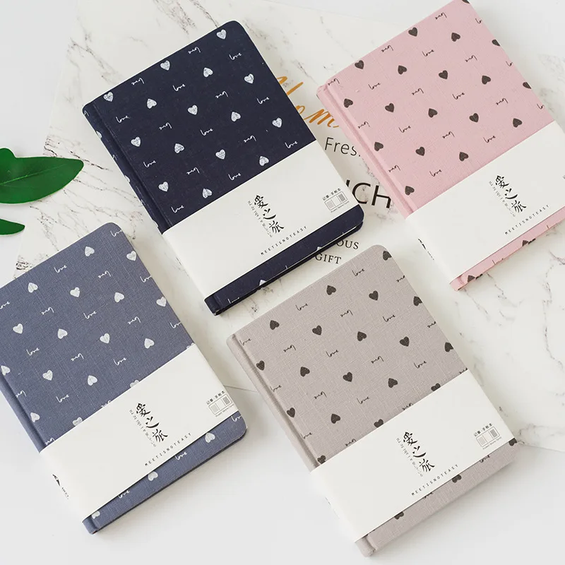

Bullet-Journalling/Diary Notebook Cloth Hard Cover with Heart/Flamingo A5 School/Office Supply
