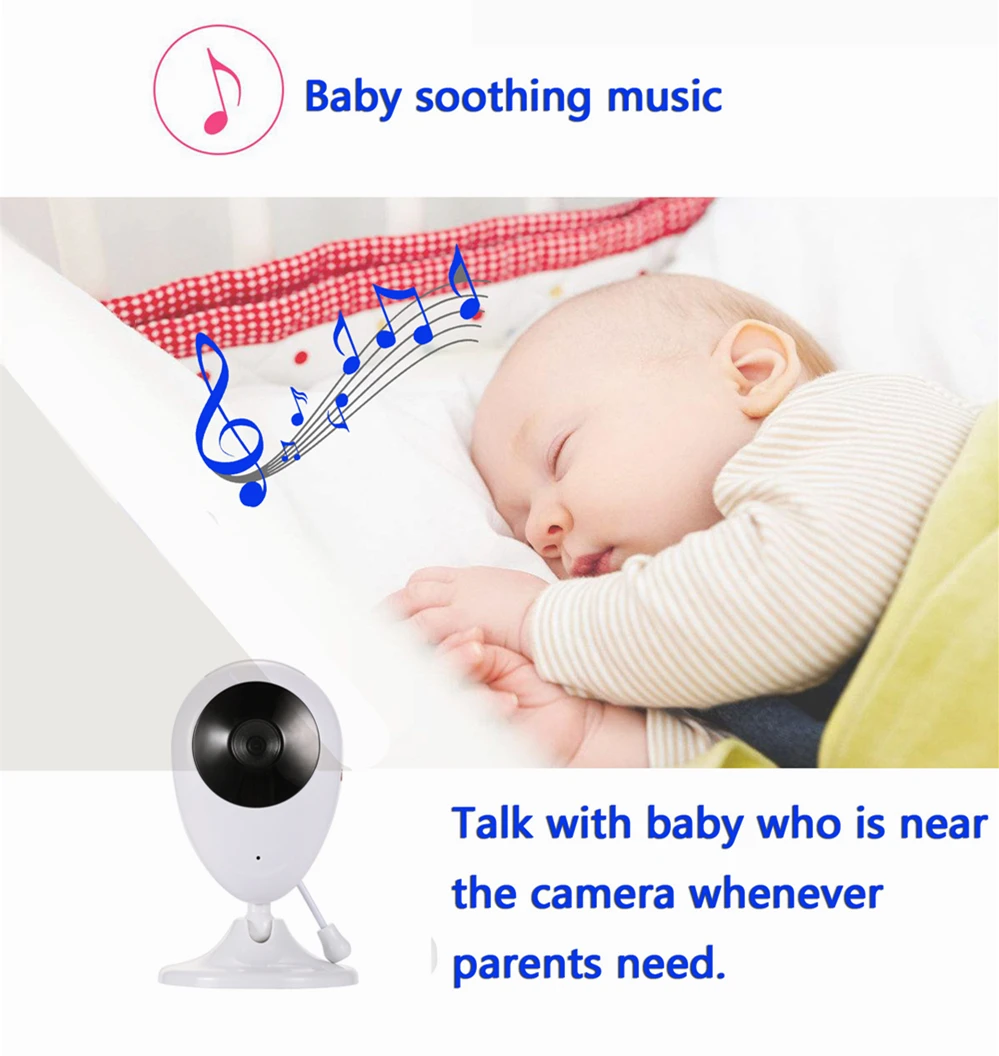 Беспроводной радионяня 2 4-дюймовый TFT ЖК-дисплей двусторонняя связь ночное