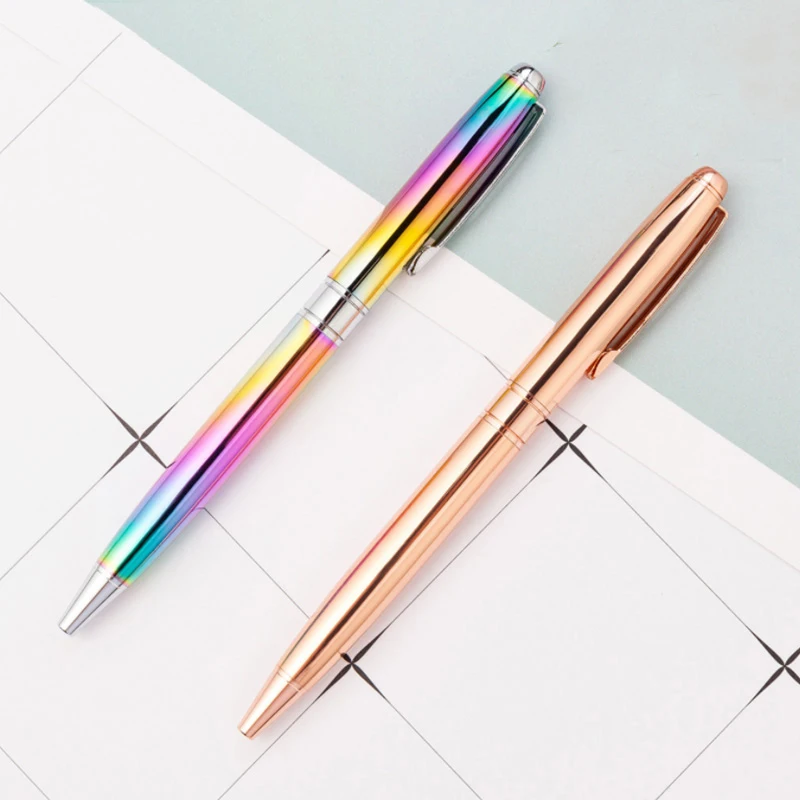 1 шт. розовое золото радужная красочная шариковая ручка роскошная металлическая