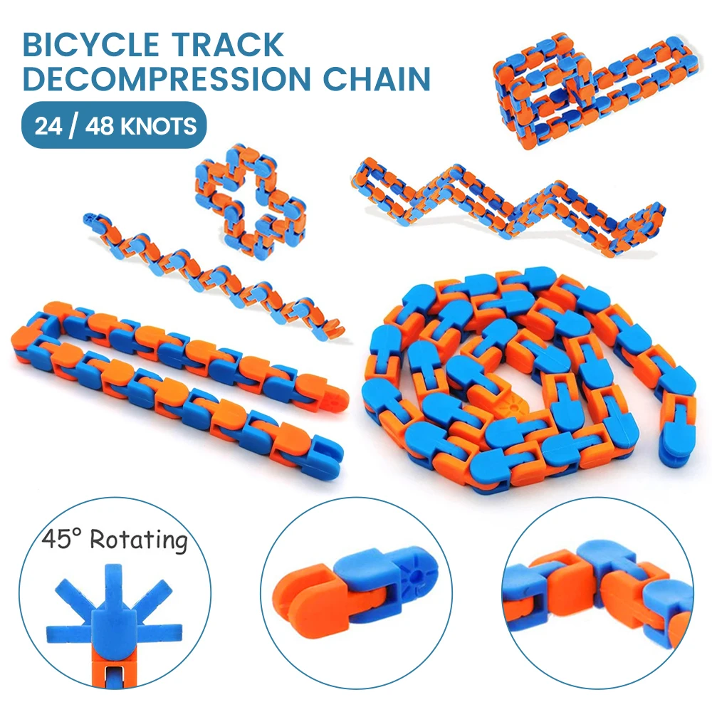 

Игрушка-антистресс для детей, многоцветная игрушка-змея для аутизма, 24/48 звеньев, Классическая сенсорная антистрессовая игрушка