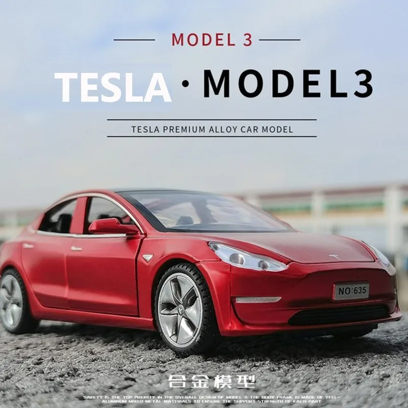 

1:32 Tesla Model 3 Die Cast Car Toys For Children Diecasts & Toy Vehicles Alloy Car Model Kids Boys Birthday Christmas Gifts