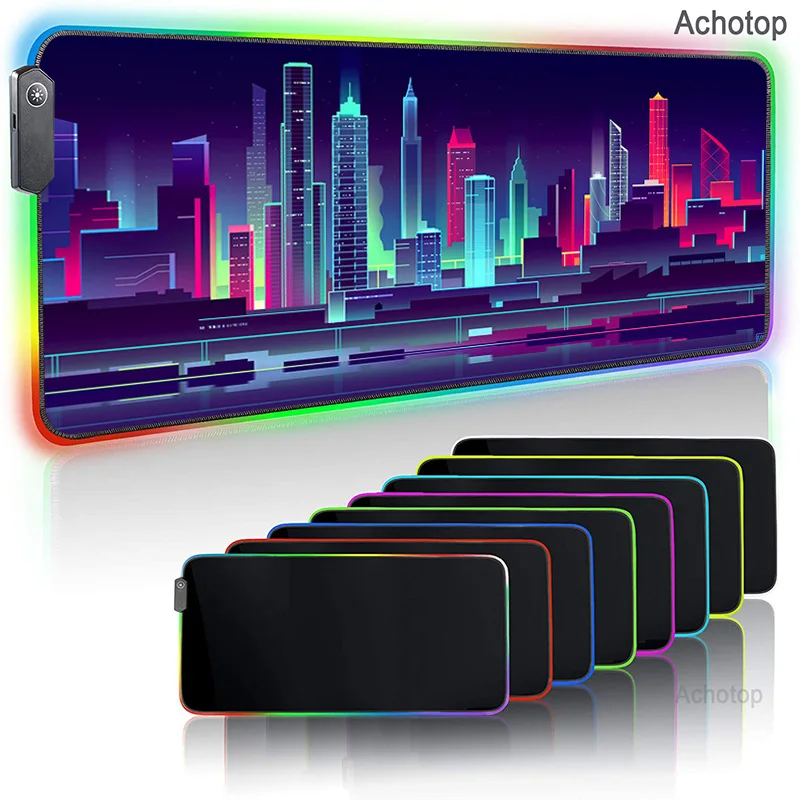 

Computer Luminous Pad RGB Gaming MousePad Colorful Large Glowing USB LED Extended Keyboard Neon Pixel Desk Mat Gamer Mouse Pad