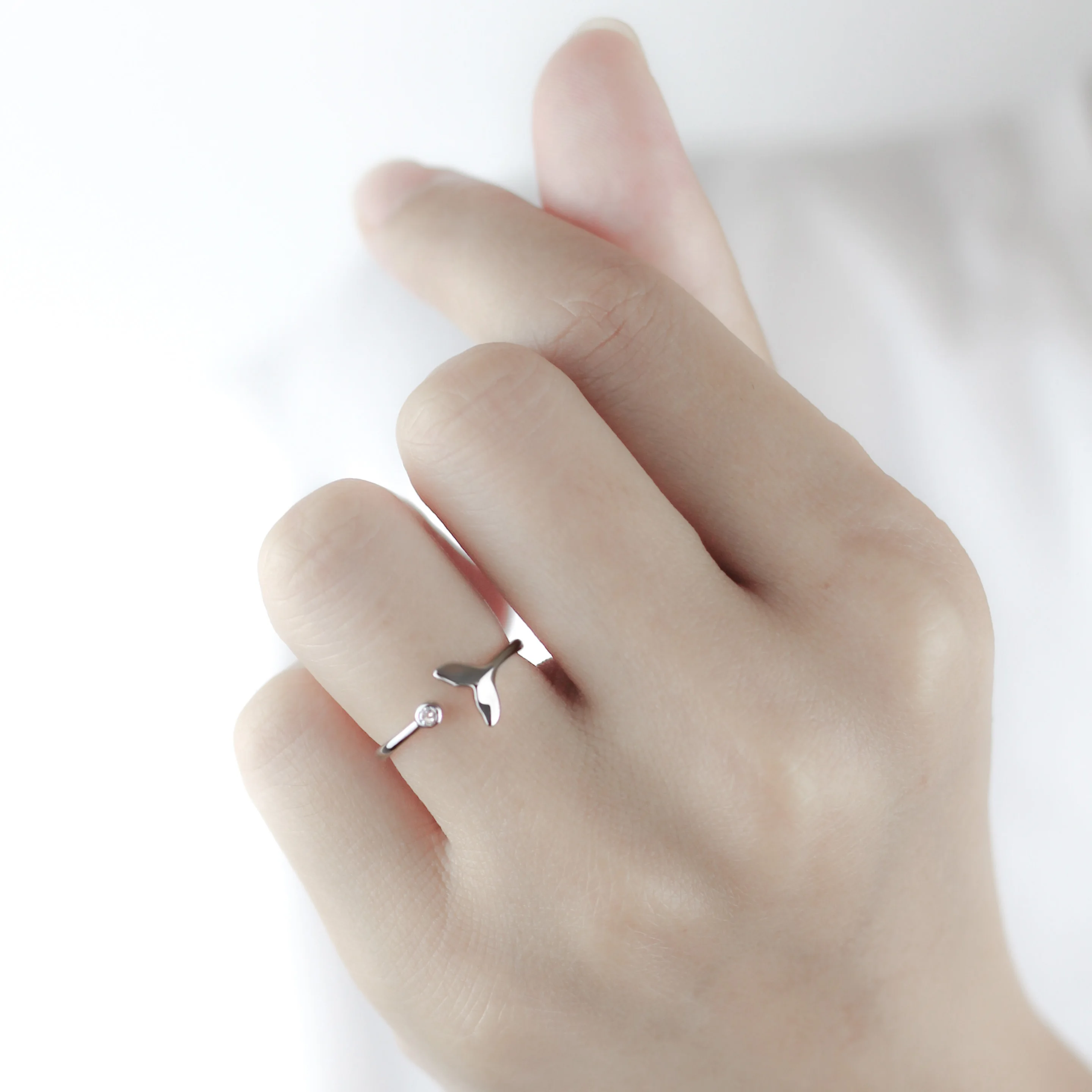 Женские кольца с хвостом русалки Trusta из 100% стерлингового серебра 925 пробы размер 5