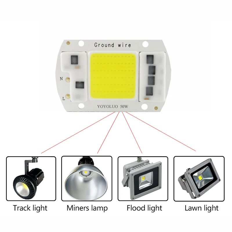 SMD COB Точечный светильник AC220 в чип для светодиодной лампы Beans Smart IC 5 Вт 20 30 50