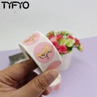TYFYO 1 дюйм 500 шт.рулон Розовый наклейка спасибо для бизнеса для заклеивания конвертов круглые этикетки канцелярский подарок Стикеры для скрапбукинга